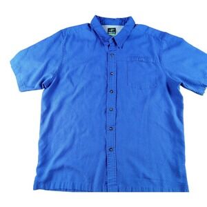 NordicTrack Mens XXL Blue Short‎ Sleeve Button Down hiking outdoor Shirt